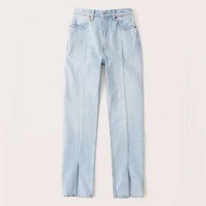 NWOT Curve Love Ultra High Rise 90s Straight Jeans, split hem, petite/short